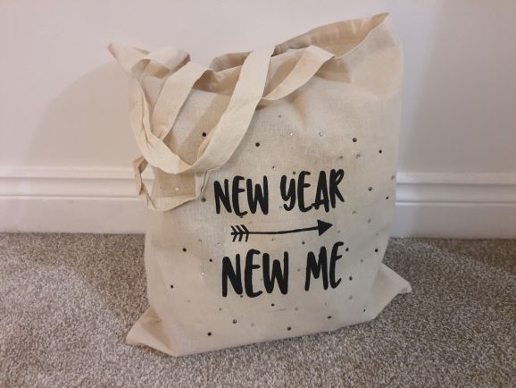 Make a New Year Cotton Tote Bag with Silhouette