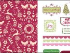 Scandi Red & Pink Christmas Free Papers & Sentiments