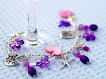 Girly Pink, Purple & Silver Jewellery Set