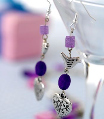 Girly Pink, Purple & Silver Jewellery Set
