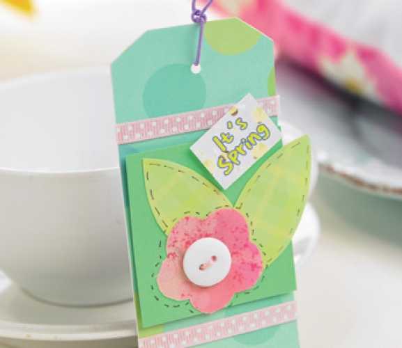 Spring Crossstitched Cushion & Tag Free Craft Project