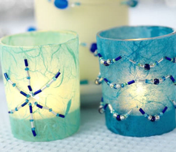Beaded Candles & Votive Holders Free Craft Project Painting