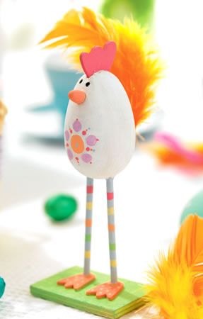 Painted Wooden Chick & Card Easter Set