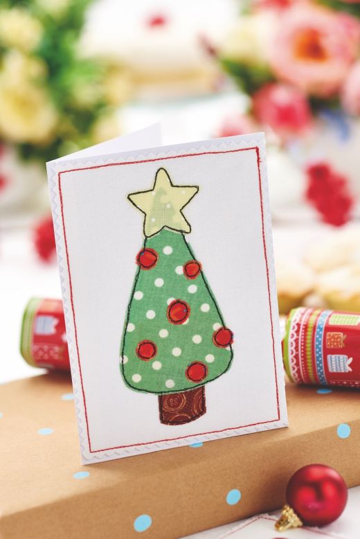 Fabric Appliqué Christmas Cards