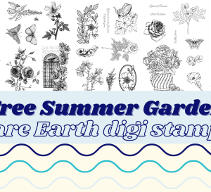 Free Rare Earth Summer Garden Digi Stamps