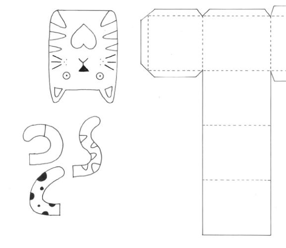 Cat Motifs & Gift Box Templates