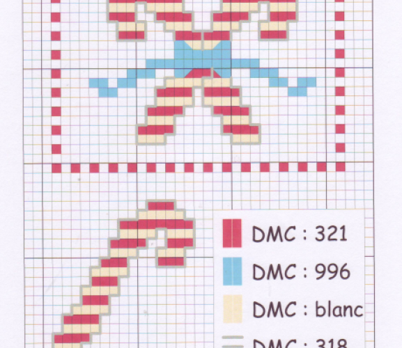 Candy Cane Cross-Stitch Chart