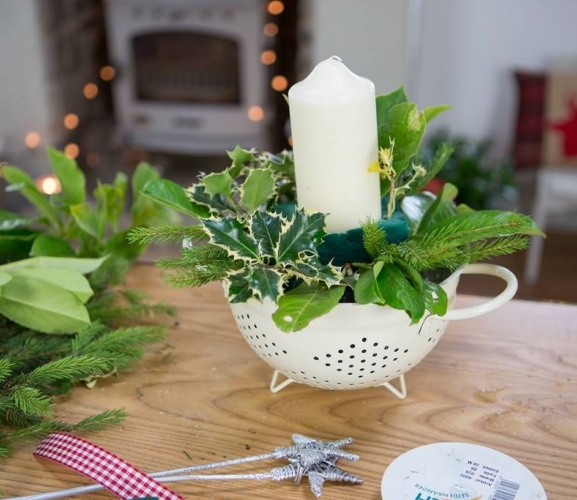 Christmas Colander Centrepiece Free Craft Project More Crafts