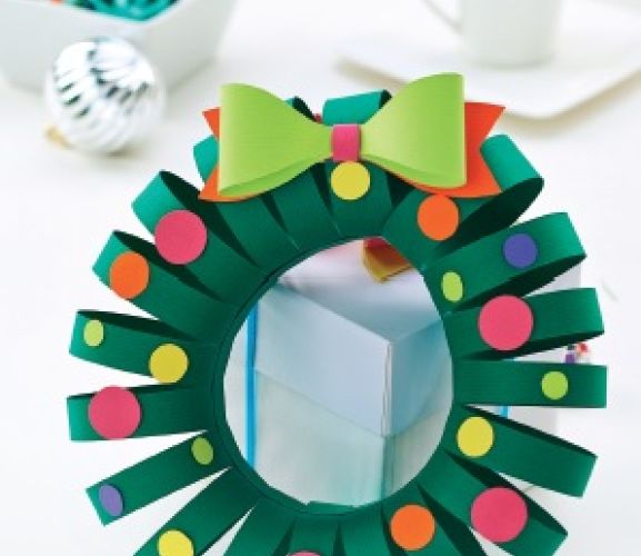 Simple Christmas Papercraft Wreath Template