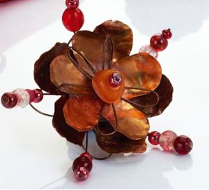 Create Copper Sheet Flowers Brooch