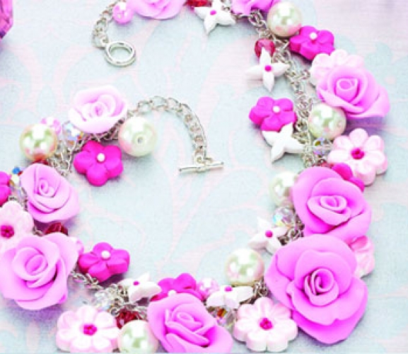Create Polymer Clay Flower Clusters Necklace Free Craft Project