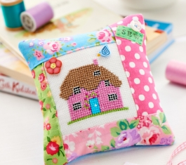 Cross-Stitch Cottage Pincushion