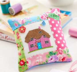 Cross-Stitch Cottage Pincushion Cross-Stitch Cottage Pincushion