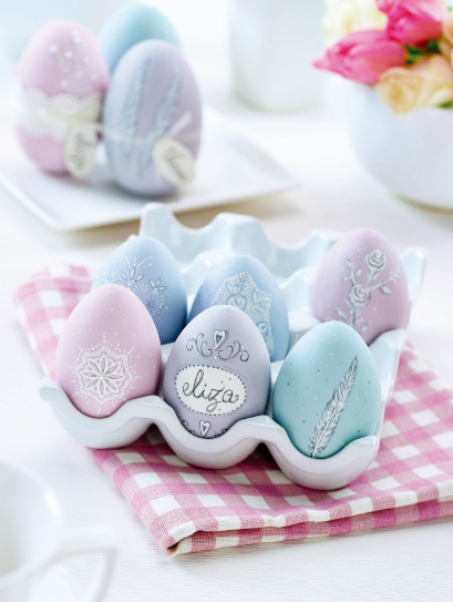 Hand-Painted Pastel Eggs Template