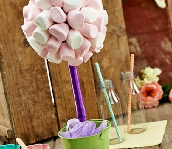 Marshmallow Sweet Tree Free Craft Project More Crafts Crafts
