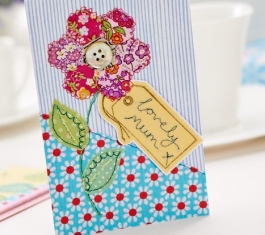 Gorgeous Stitched Flower Mother’s Day Card
