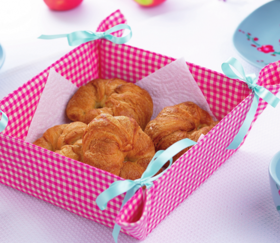 Painted China & Bread Basket Set Free Craft Project Stitching