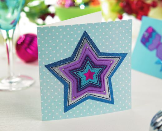 Purple & Turquoise Christmas Cards