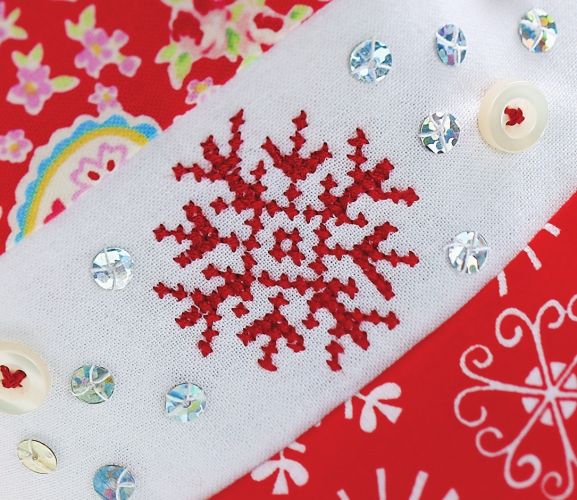 Snowflake Cross-Stitch Stocking