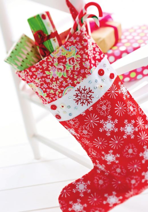 Snowflake Cross-Stitch Stocking