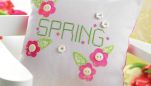 Spring cross-stich pillow