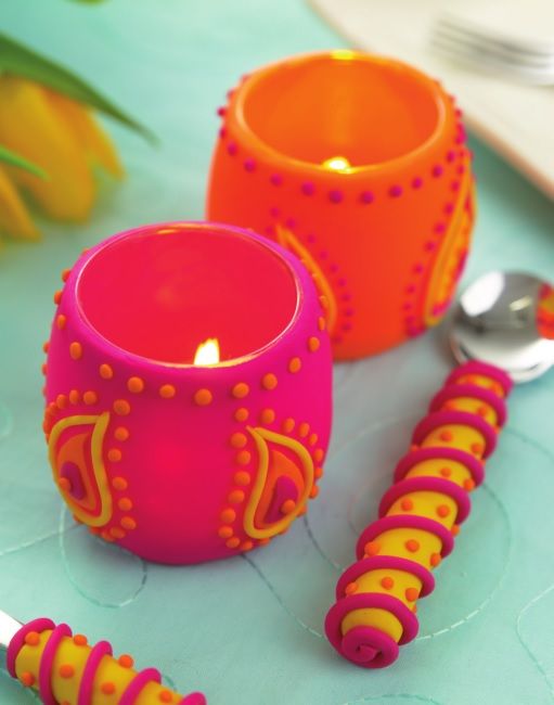 Funky Polymer Clay Candle Holder Tutorial