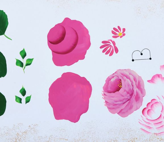 Decorative Painted Rose Plaque