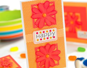 Die Cut Orange Flower Greeting Cards Die Cut Orange Flower Greeting Cards