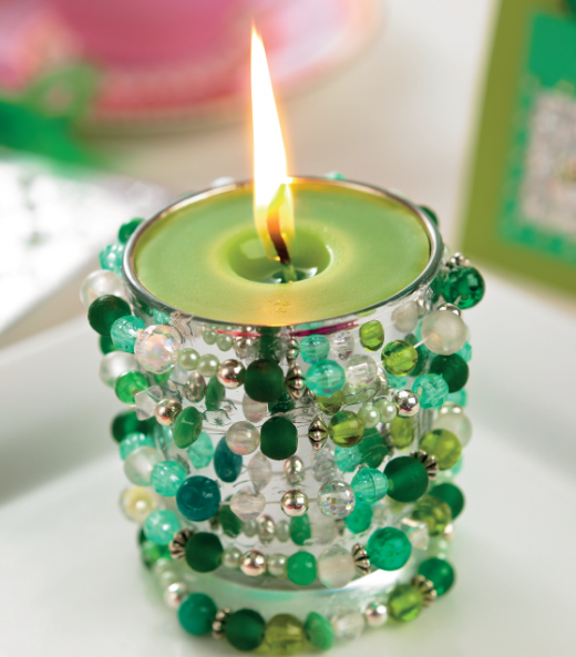 Beaded Candle Free Craft Project More Crafts Crafts Beautiful Magazine