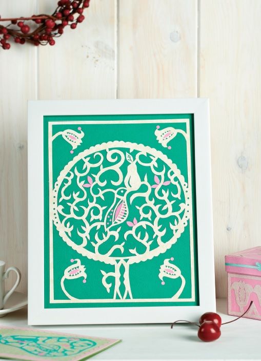 Modern Christmas Papercutting Template Free Card Making