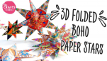 3D Folded Boho Paper Stars Template