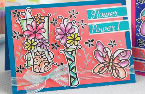 Flower Sticker Greeting Cards