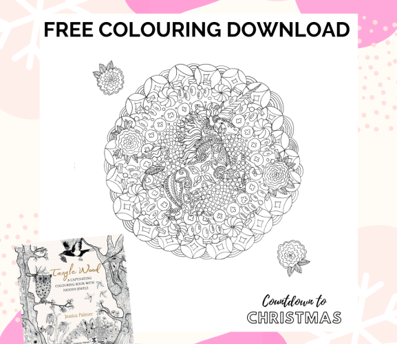 Countdown to Christmas: Tangle Wood Colouring Download