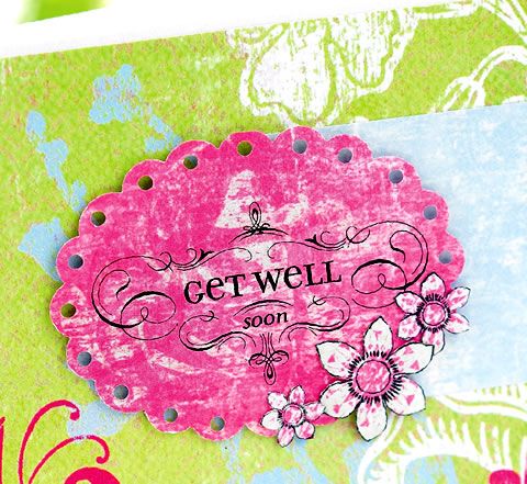 Get Well Soon Card With Rub Ons & Stamps
