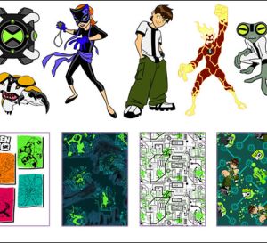 Ben 10 Cartoon Motifs & Free Papers