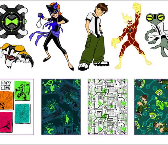 Ben 10 Cartoon Motifs & Free Papers