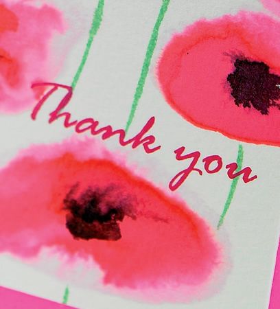 Watercolour Poppy Card