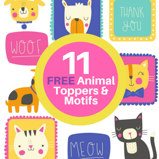 11 FREE Animal Toppers & Motifs To Download