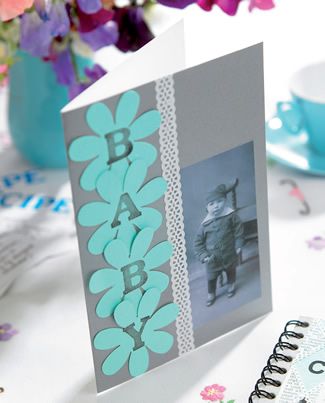 Stamped Letter Baby Card, Notebook & Notecards