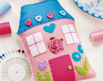 Sweet Stitched Cottage Pincushion Sweet Stitched Cottage Pincushion