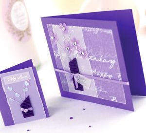 Purple Sequin Bouquet Tag & Card