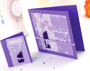 Purple Sequin Bouquet Tag & Card Purple Sequin Bouquet Tag & Card