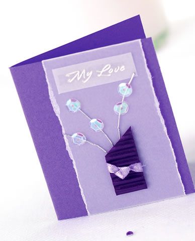 Purple Sequin Bouquet Tag & Card