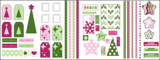 Holly & Christmas Tree Sentiments & Free Papers