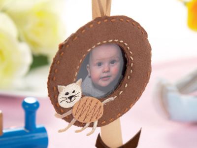 Stitched Baby Heart Photo Frame
