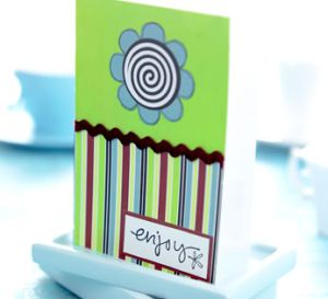 Retro Stamped Flower Gate Fold Card Set