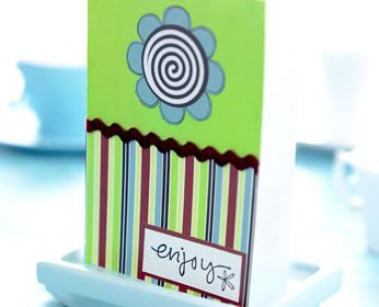 Retro Stamped Flower Gate Fold Card Set