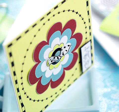 Retro Stamped Flower Gate Fold Card Set