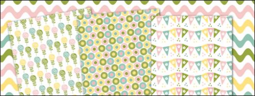 Pastel Floral & Bunting Free Papers