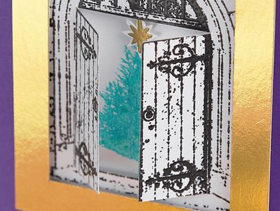 Stamped & Embossed Window Christmas Tree Card